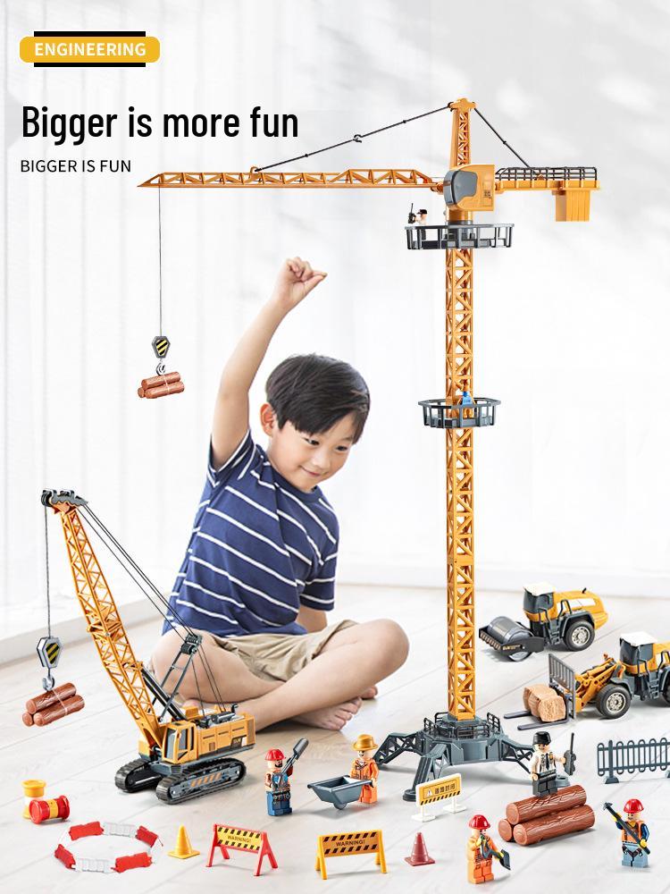 Extra Large Alloy Toy Construction Crane for Kids, Age 6+