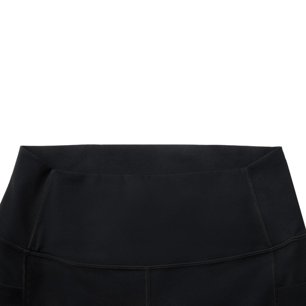 Li Ning Fitness Series Solid Color Mid-Rise Versatile Tight Sports Long Pants Women bottoms Black AULV024-1