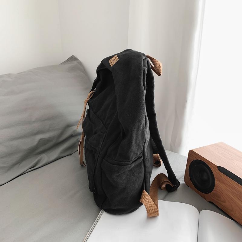 Schultasche für Männer, Junior High School, Senior High School, Studentenrucksack, alter gewaschener Canvas-Rucksack, weiblich
