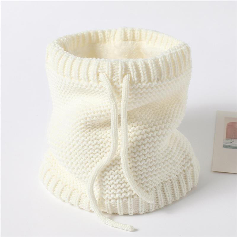 

Однотонный женский мужской вязаный шарф-кольцо на шею Зимний теплый флисовый утолщенный платок-бандана с высоким горлом и шнурком для затягивания, аксессуары One Size