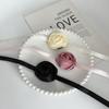 Spring New Fabric Flower Rose Flower Choker/ Headband Dual-purpose Adjustable Rose  Long Rope  Hair Bands for Women Headwear