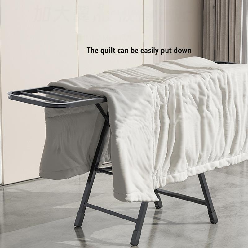 Household Airfoil Floor Drying Rack Balcony Multifunctional Folding Hanger Simple Stabilize The Carbon Steel Quilt Rack