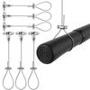 6PCS Steel Adjustable Shower Rod Support Bracket Strong Ceiling Mount Rustproof Bathroom Curtain Hanger for Outdoor