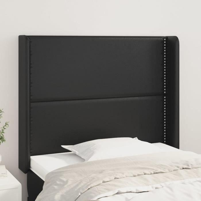 VidaXL Headboard with Ears Black 93x16x118-128 Cm Faux Leather3119518