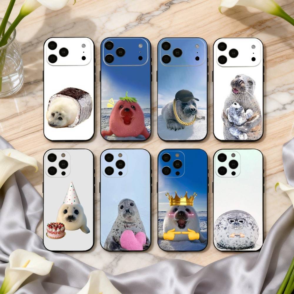 S-Seal F-Funny C-Cute Phone Case For iPhone 17pro, 16,15,14,13,12,11 X XR Plus,Others Soft Black Cover