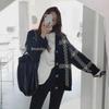 Black Striped Knit Cardigan for Women - 2025 Korean Style, Loose, Versatile, Perfect for Spring & Autumn.