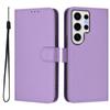 For Samsung Galaxy S24 Ultra Case Solid Color Wallet Leather Phone Cover with Strap