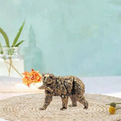 Mini Decoración de Oso Polar Estatua Adorno Cobre Decorativo Decoración para el Hogar Metal para
