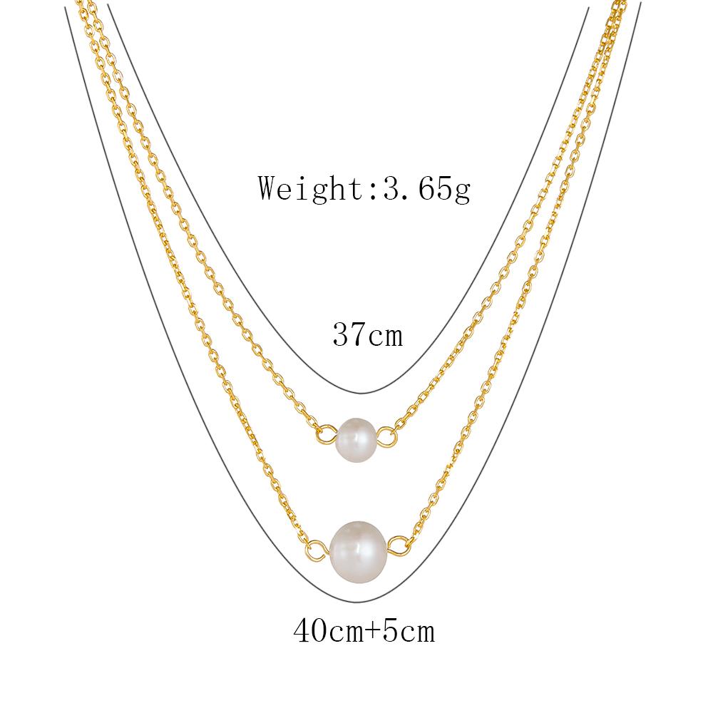 Fashion Jewelry 925 Sterling Silver Pearl Necklaces Natural Freshwater Pearls Double Layer Chain Gold Plated Necklaces for Women