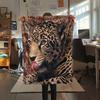 Cute Jaguar Print Flannel Blanket, High quality Comfortable for All Seasons, Home Decor, Warmth and Comfort, Perfect for Christmas Gifts