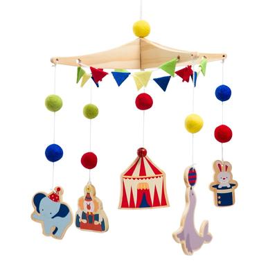 Etucdose Wooden Bed Mobile with Wind Hanging Soothing Bed Colorful Sleep Training Wooden Baby Baby Circus Design Chimes, Swaying, Soft, Design,