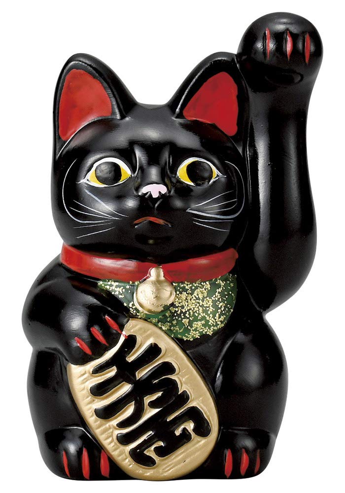 

Ten Million Black Cat 9cm x Depth x Height Made in Long-Armed (Left) [Width 7.5cm 13.8cm, 140g, Japan] чорний