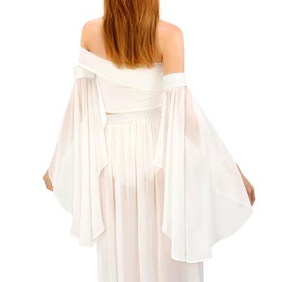 Manches Trompette Performance 2 Pièces Renaissance Femme Manches Longues Gothique Amovible Mariage Vêtements Assortis Accessoires