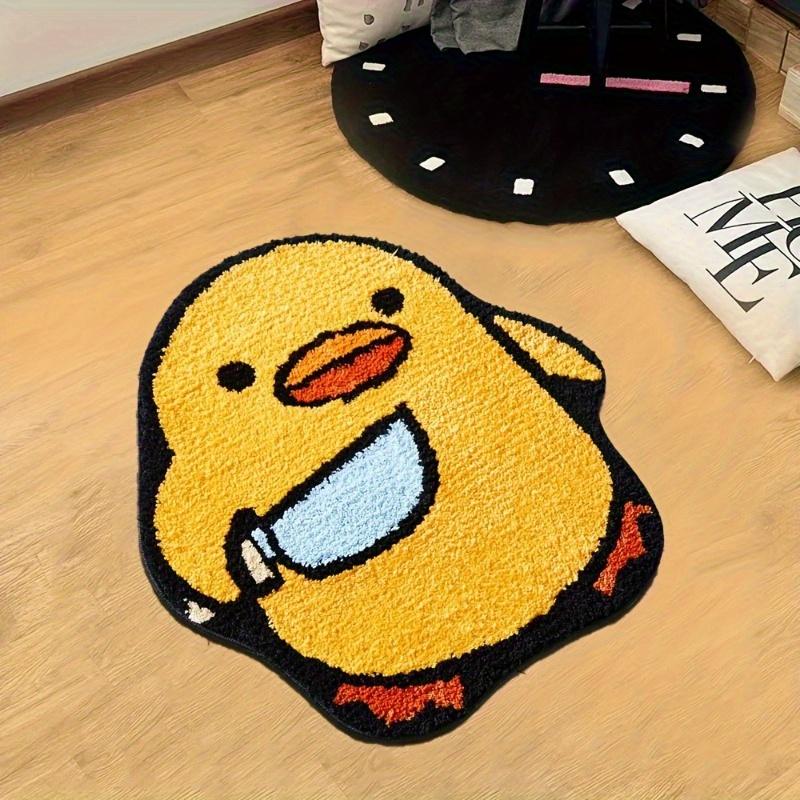 

VIKAMA Cartoon Yellow Duck Plush Rug Children s Bedroom Non-Slip Mat Living Room & Bathroom Absorbent Doormat Home Decor 60x70cm 23x27inch