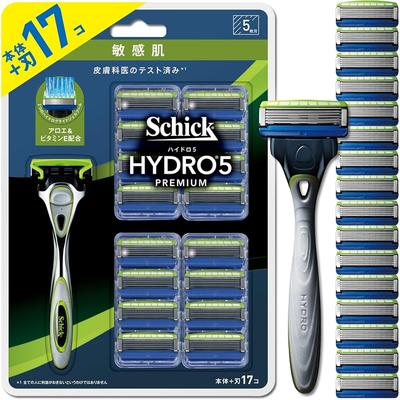 Schick Hydro 5 Premium Sensitive Skin Razor Holder with 16 Blades Silver Men's Shaving Razor
