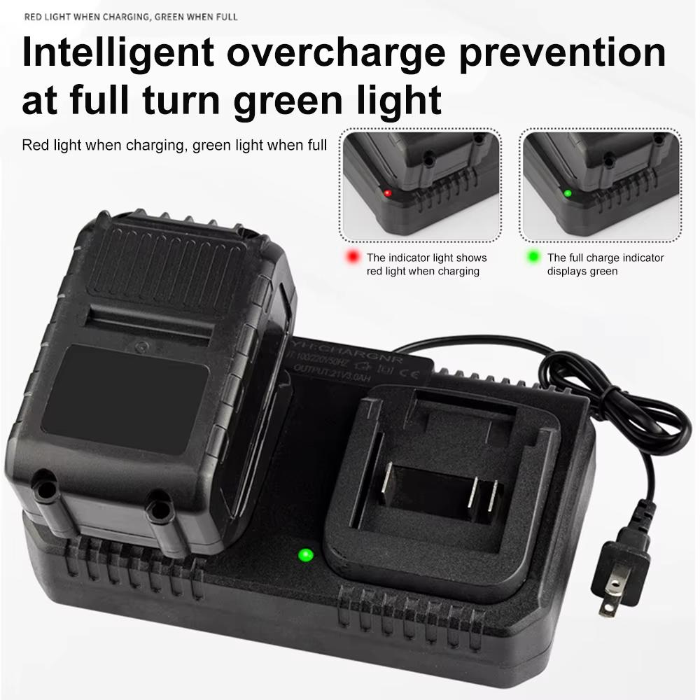 18V 21V 2A/3A Lithium-Batterieladegerät für Makita Bohrmaschine Poliermaschine Rasenmäher Autowaschmaschine Batterieadapter