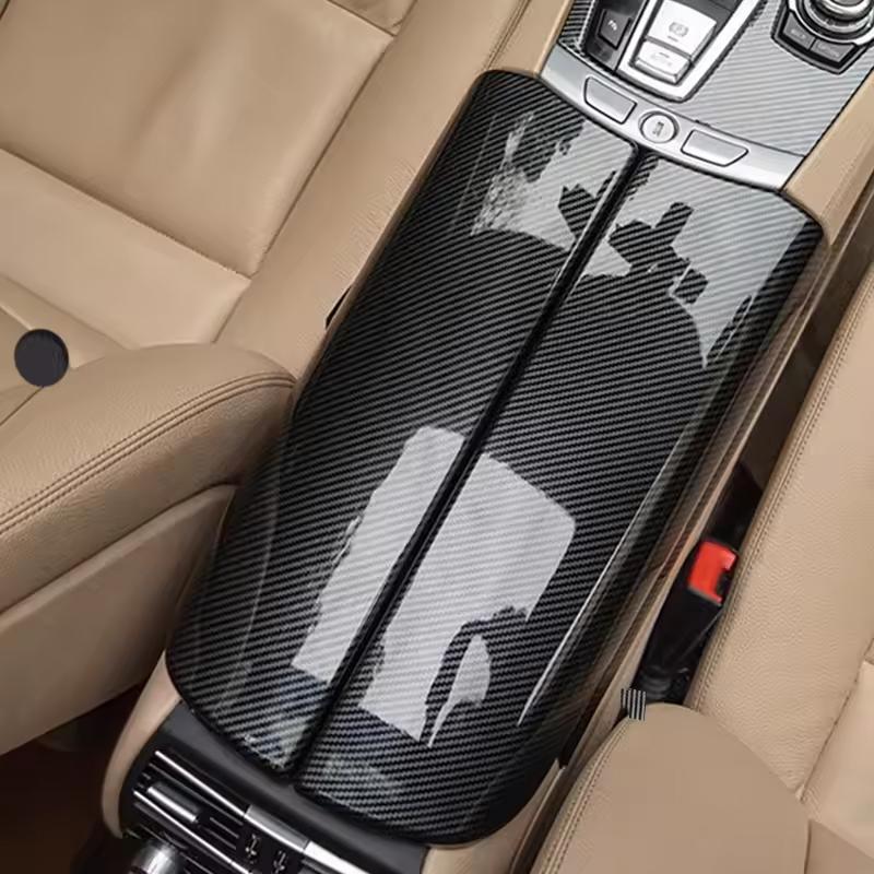 Carbon Fiber Car Center Console Lid Armrest Box Cover Trim Sticker For BMW 7 Series E65 E66 F01 F02 G11 Storage Box Accessories