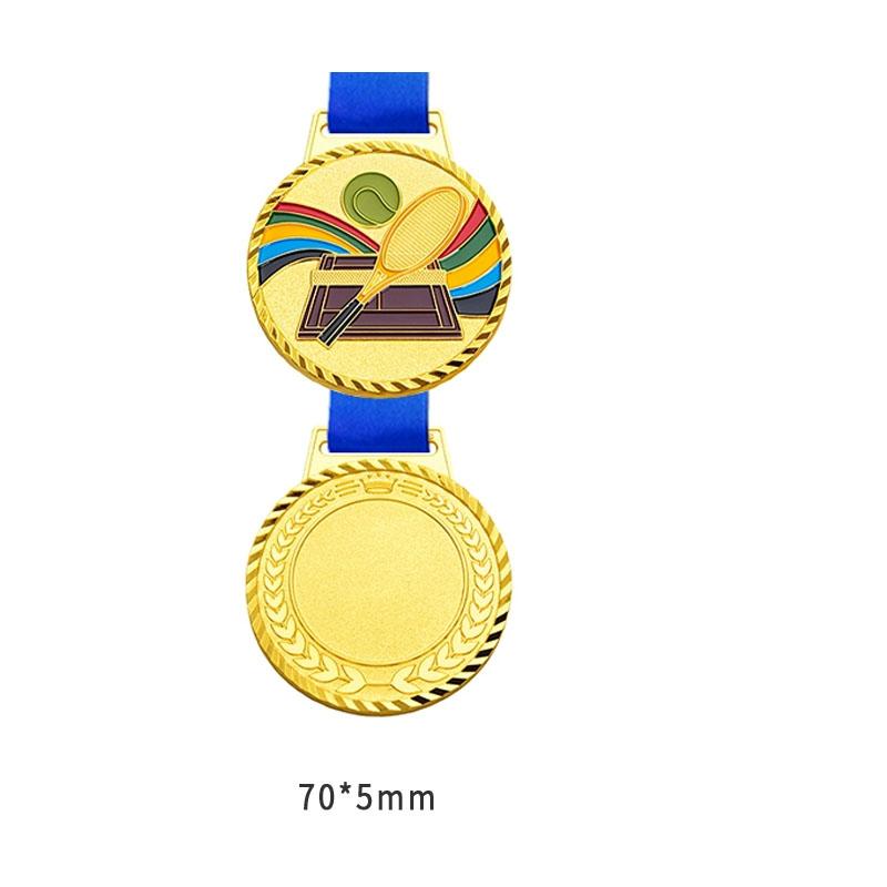 Customization Metal Tennis Baked Paint Medal Sports Meeting Children's School Souvenirs Award Hanging Around the Neck Decor, 2Pc