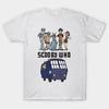 Men Black Print T-shirt Scooby Who Mystery Machine No-Cut Heat Transfer Print Cotton Tshirt