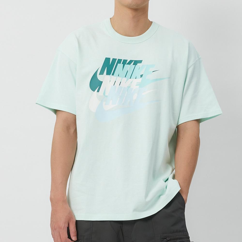 Nike American Vintage Logo Print Knit Short Sleeve Drop Shoulder T-Shirt Men Tops Light-Green FN3697-312