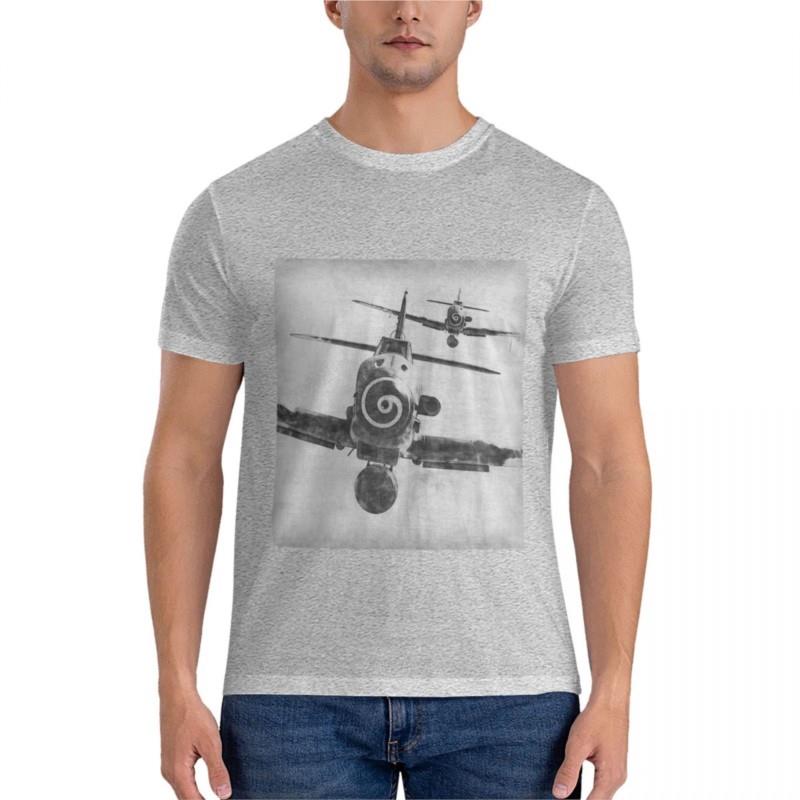 Summer Men T-shirt Black Man Tshirt Messerschmitt BF 109K4 Fitted T-Shirt Summer Clothes Mens Plain T Shirts Mens Clothing