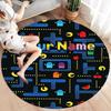 Pac-Man Custom Name Round Area Rug,Carpet Rug for Living Room Bedroom Sofa Playroom Decor,Non-slip Floor Mat