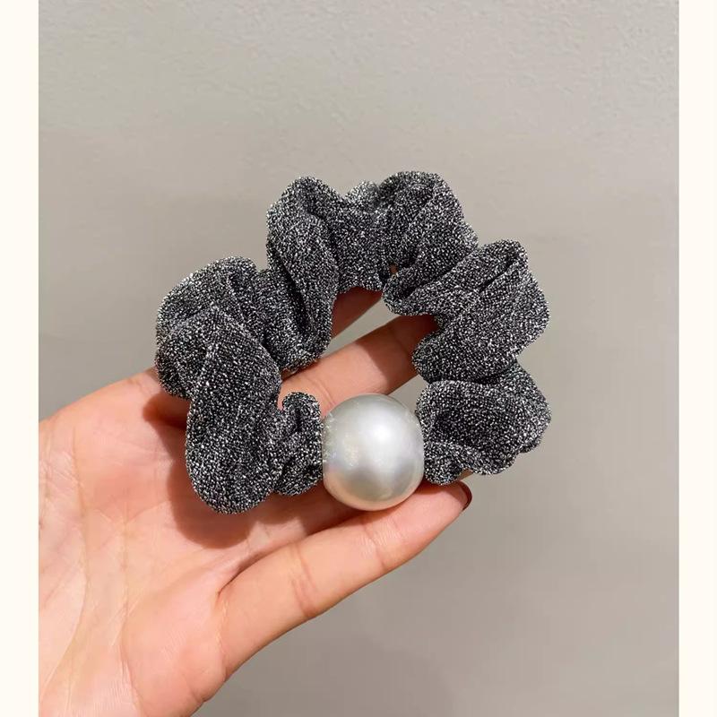 Delicate Pearl Decorated Sparkly Hair Ring for Women Formal Occasions Daily Elegant Hair Accessory