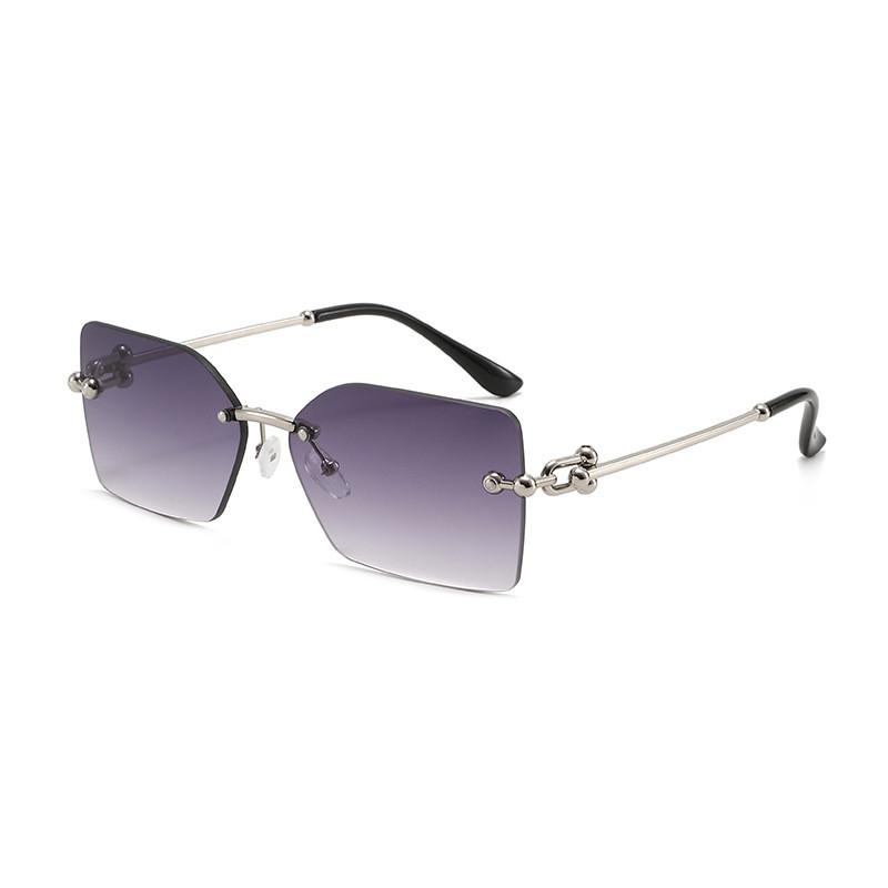 Trendy Square Frameless Sunglasses For Women With Uv400 Protection For Outdoor Activities