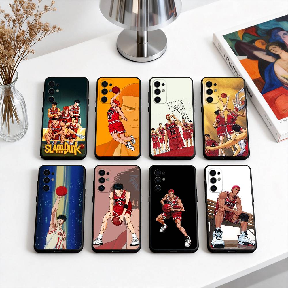 Cute Boys S-Slam-s D-Dunk Phone Case Black Silicone Soft For Samsung S25,S24,S21,S22,S23,S30,Ultra,S20,Plus,Fe,Lite