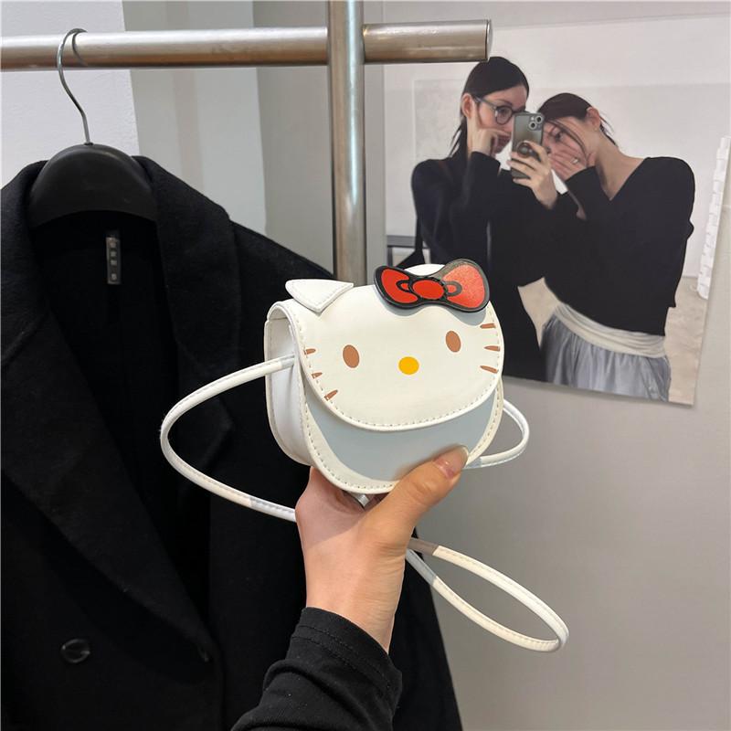 

Hello Kitty Mini Bag for Girls Cute Cartoon Cat Shoulder Crossbody Bag Small Square Coin Purse белый
