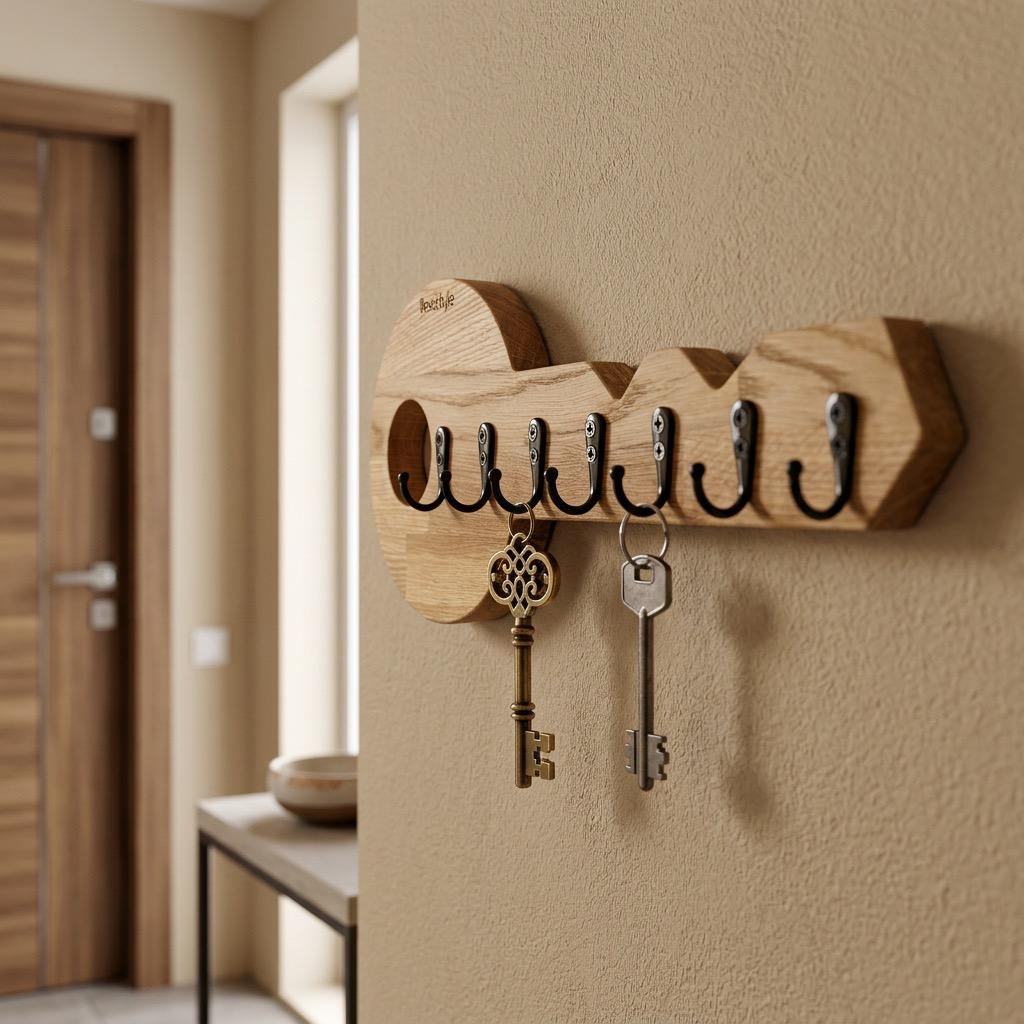 Wooden Key Hanger Oak Key