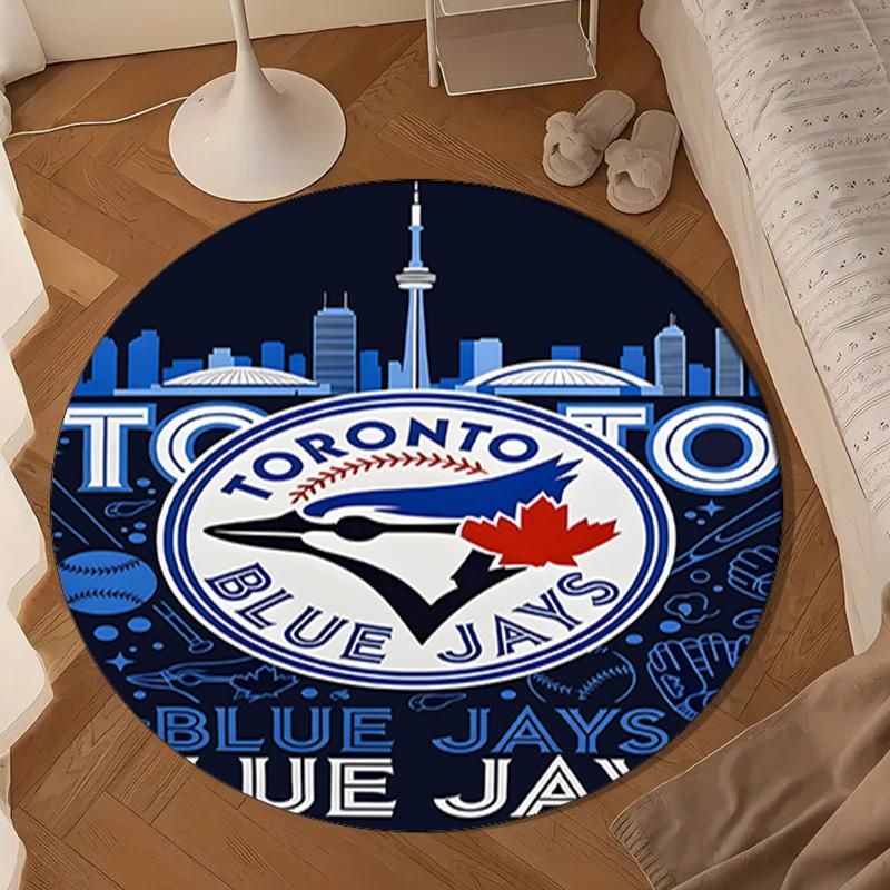 Blue Jays Logo Round mat, Anti-slip Circle Carpet Chair rug For livingroom,Bedroom, doormat home decor Gift Christmas Gifts
