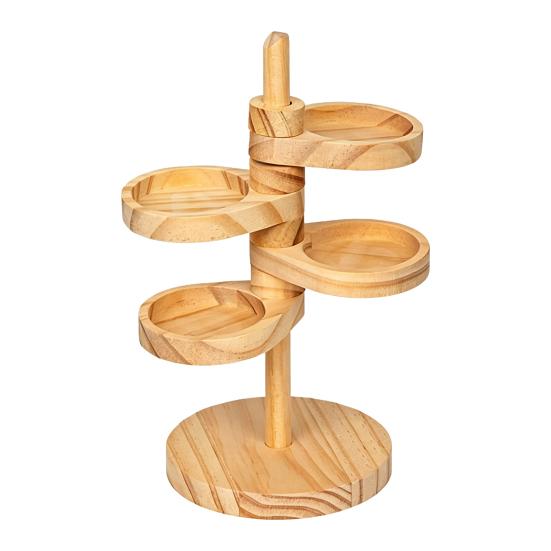 Rotatable Storage Rack Multi-Purpose Wooden Organizer One Size A