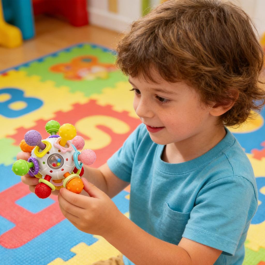 Hand Grip Ball Food Grade Silicone Teether Toys Chew Toys, Sensory Toys, Gifts For Learning Development