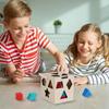 13 Hole Montessori Shape Sorter Square Box Building Blocks Montessori Shape Matching Toys  Baby