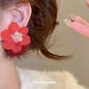Silbernadel Pompon Acrylglas Blume Ohrstecker - Retro, Übertrieben, Einzigartiger High-End-Look Ohrringe