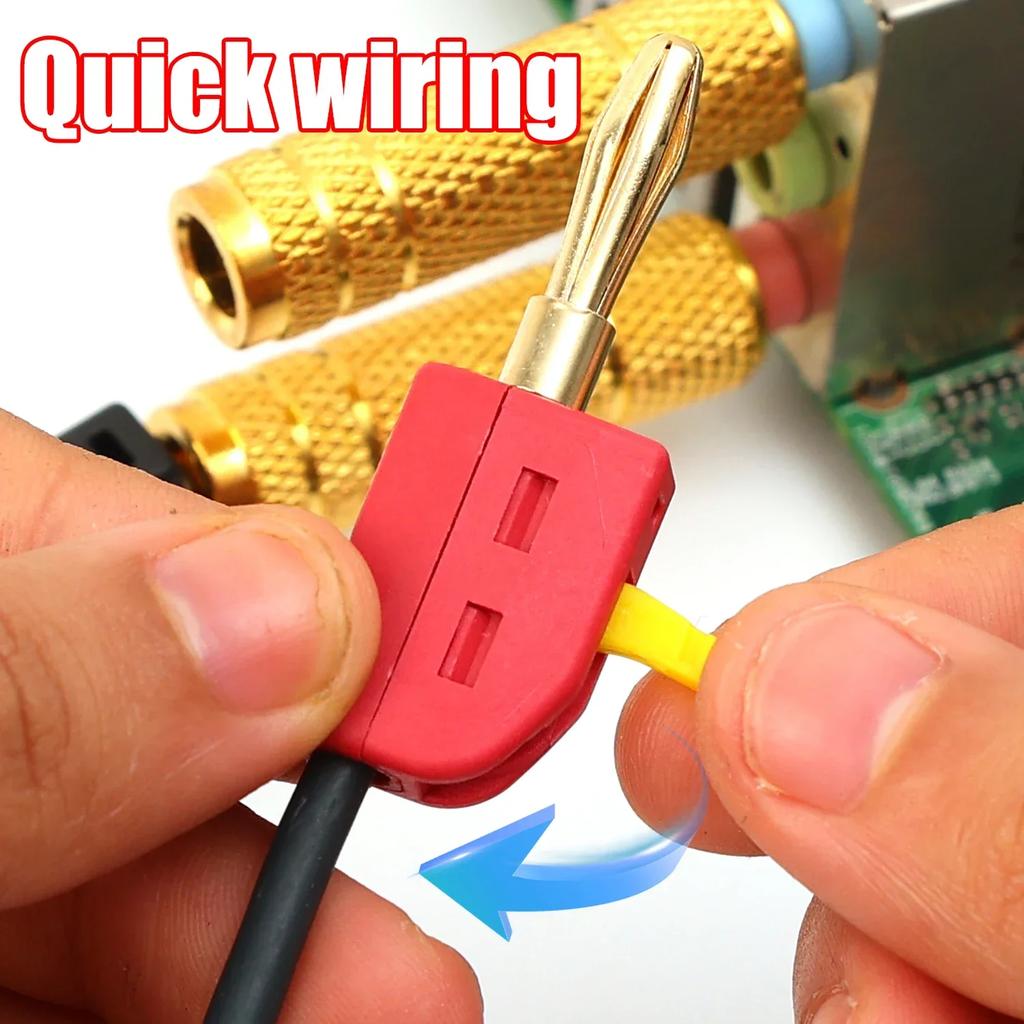 Portable 32A 4mm Banana Plug Solderless Quick Connect High Current Gold-Plated Banana Connectors Audio Copper Speakers Amplifier
