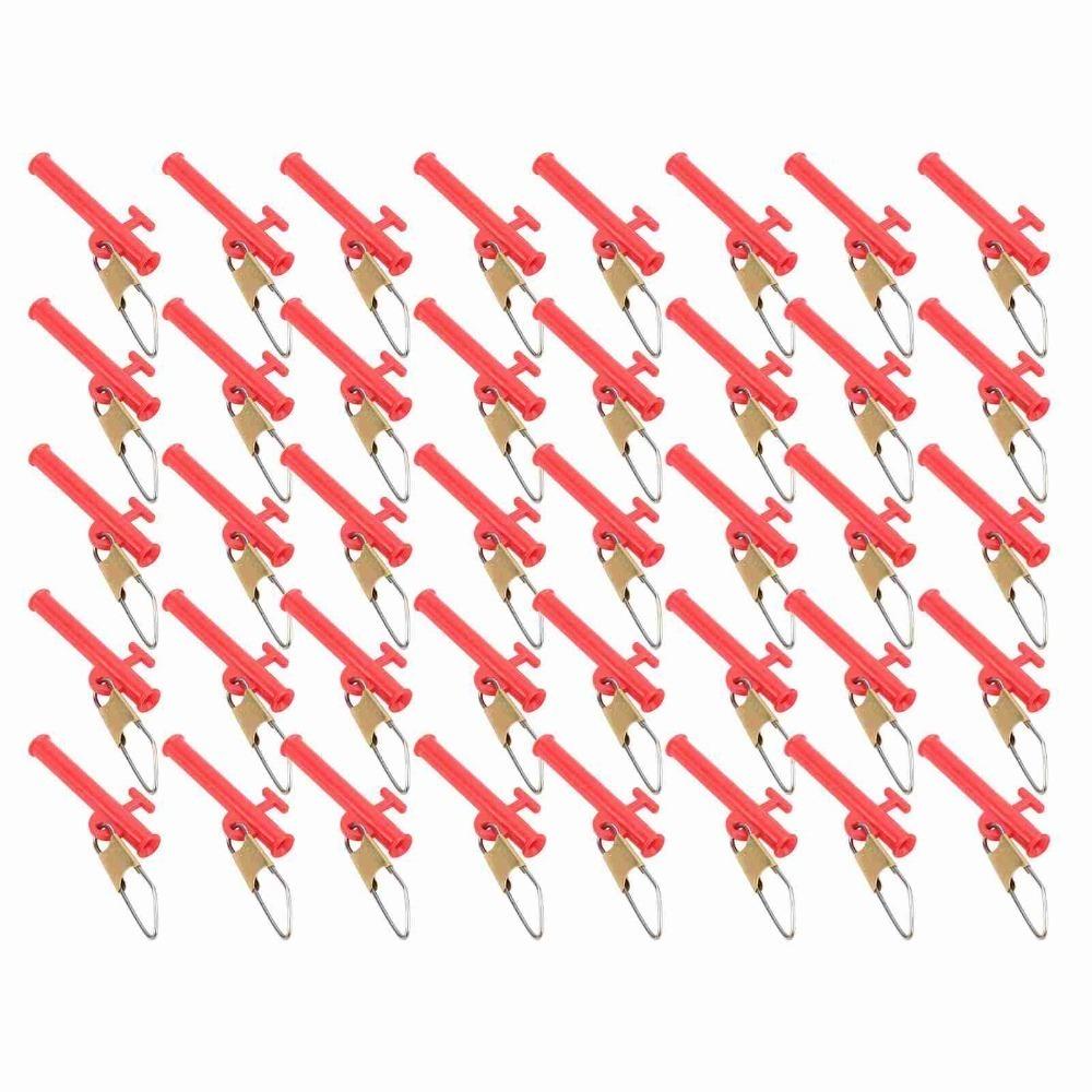 40pcs ABS Fishing Sinker Slides Red and Black Metal Snaps Sinker Slides Fishing Accessories Fishing Slider Outdoor Fishing