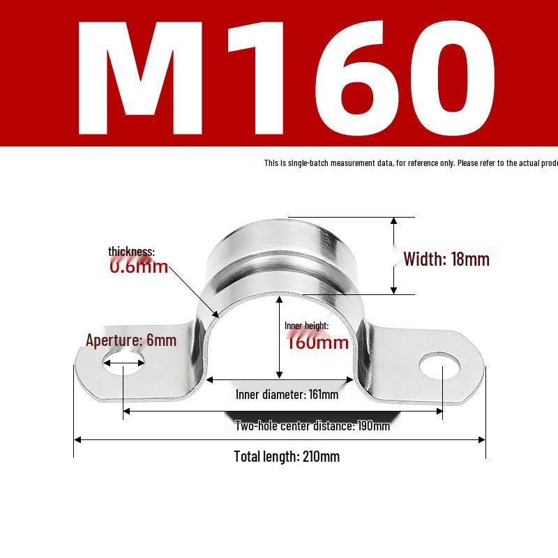 304 Stainless Steel Thickened U-Shaped Pipe Buckle Clamp for Hose and Water Pipes
