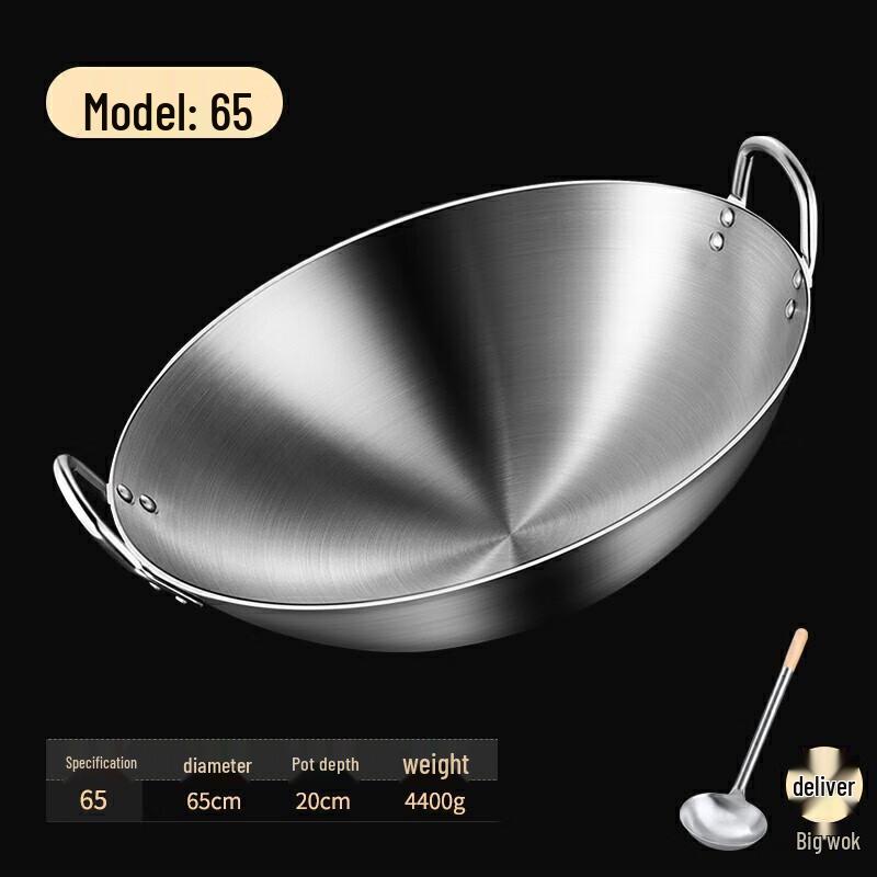 

Stainless Steel Double-Handle Stir-Fry Wok