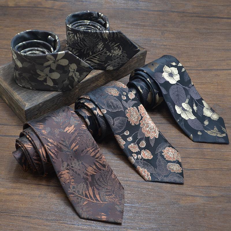 Men's Elegant Floral Pattern Tie: Fashionable Wedding & Banquet Accessory