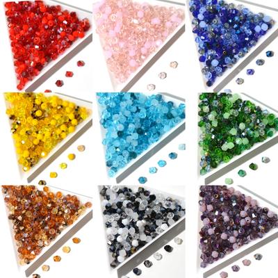Contas de Vidro Cristal 4mm para Fabricação de Joias Cor Mista Achados Feitos à Mão Contas Espaçadoras em Formato Bicônico DIY