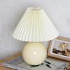 Retro Ceramic Pleated Table Lamp - Mid-Century Style for Bedroom or Wedding Decor