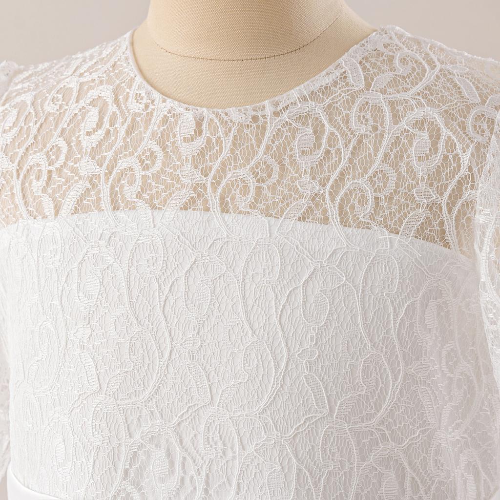 Flower Girl Princess Dress For Weddings Summer Kid Formal Bow Long Gown For School Evening Party Children New Year Cloth D0033S