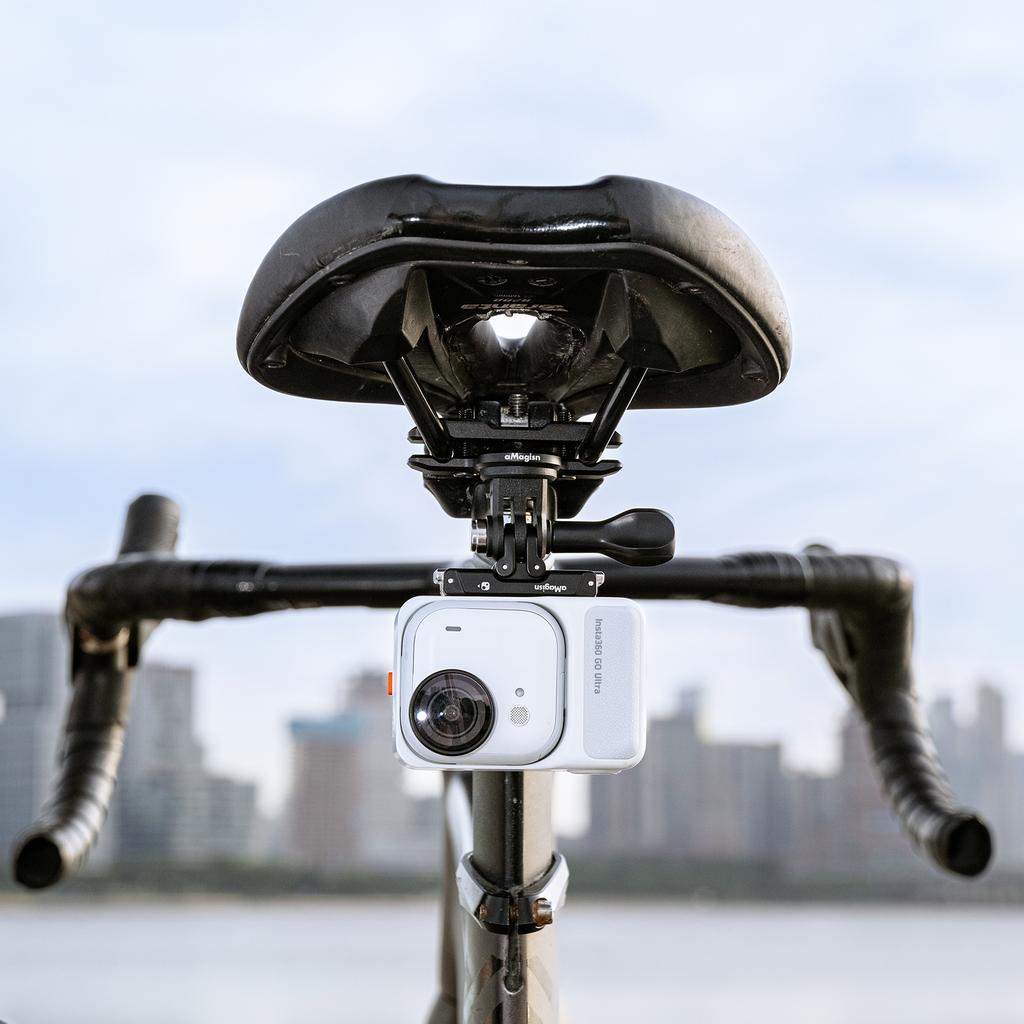 AMAGISN Bicycle Seat Saddle Rail Mount for DJI/GoPro/Insta360 Action Camera Stainless Steel Bracket