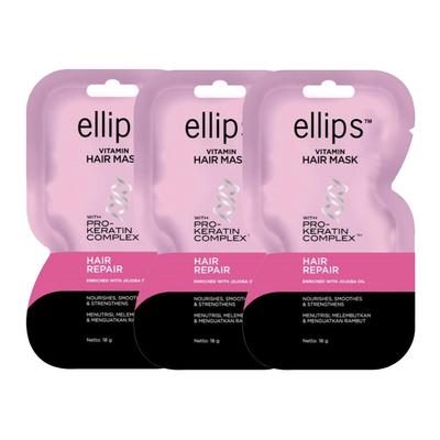 Masque capillaire vitaminé au complexe pro-kératine, réparation capillaire, enrichi en huile de jojoba 18 gx 3 pcs