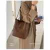 Women Large Capacity Vintage Soft PU Tote Bag with Hand Carry for Daily Commute