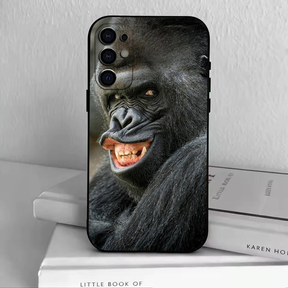 Funny Cute Monkeys  Phone Case For Samsung S25,S24,S21,S22,S23,S30,Ultra,S20,Plus,Fe,Soft Silicone Black Cover