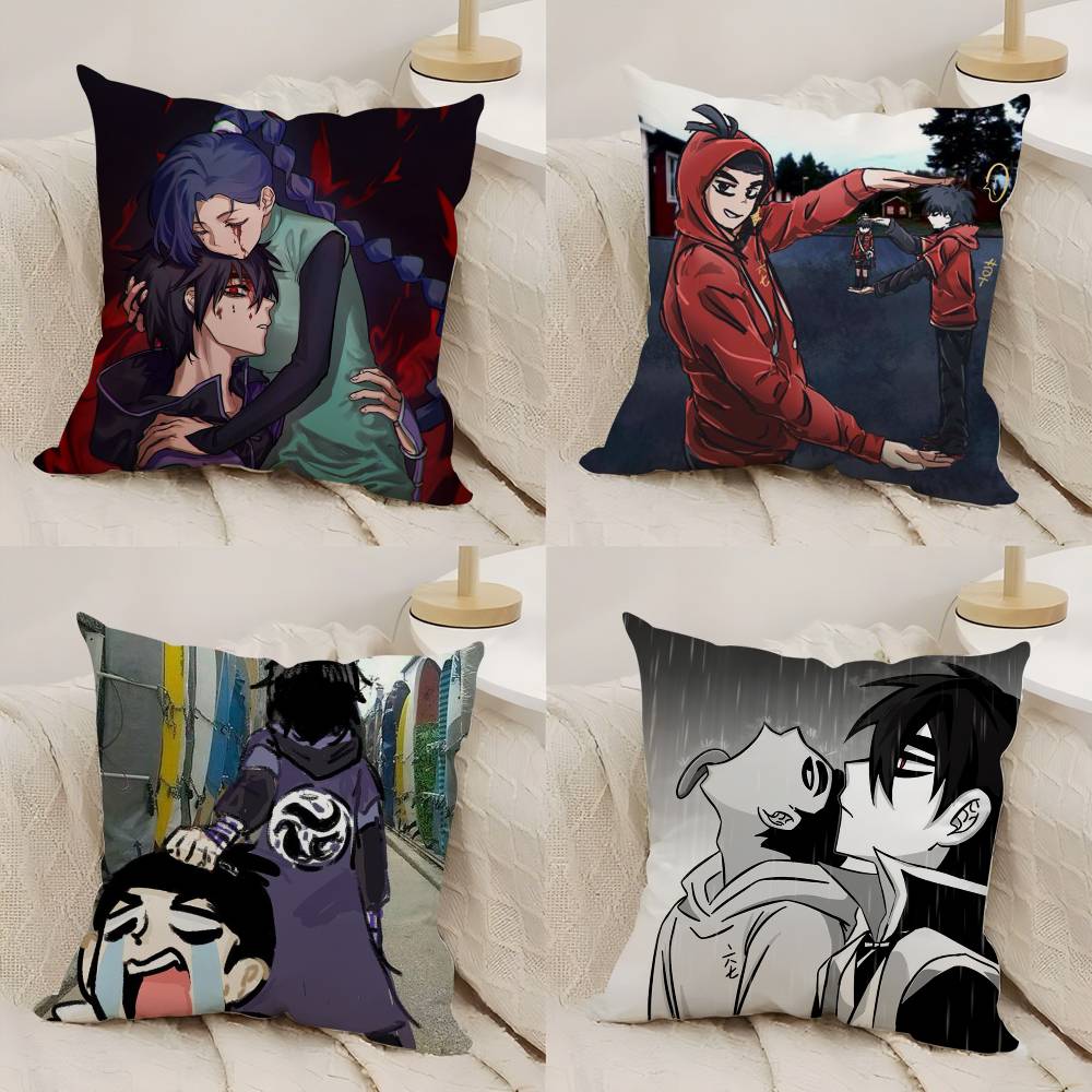S-Scissor Seven Pillow Case Office Sofa Dorm Chair Back Short Plush Double-sided Printing Home  Cushion Cover