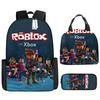 New Virtual World ROBLOX Primary and Secondary School School Bag Children's Backpack Backpack Cartoon Lunch Bag